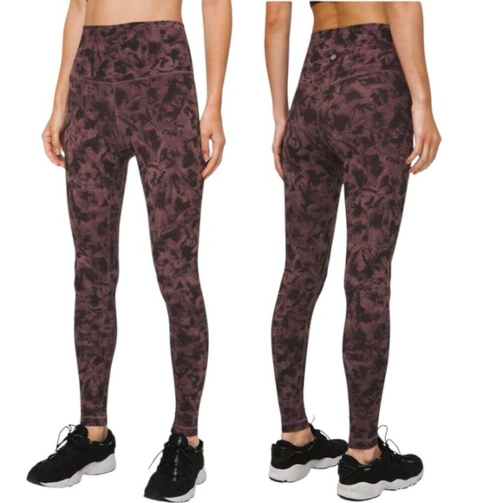 Lululemon Align Pant 28" US 4 Mini Dusk Floral Antique Bark Black